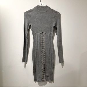Corset bodycon longsleeve dress color gray
